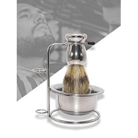 XJWWW-URG Ensemble de soins de rasoir, outil de brosse de beauté portable, brosse à raser, stand de rasage, kit de bol de sav