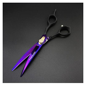 Cisailles de Coupe des Cheveux Ciseaux de Coiffure de 7,0 Pouces, poignée Noire Ciseaux courbés, Coiffeur Professionnel, Cise