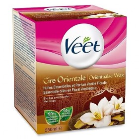 VEET Lot de 6 Cires Chaude Orientale aux Huiles Essentielles - Parfum Vanille - 250 ml