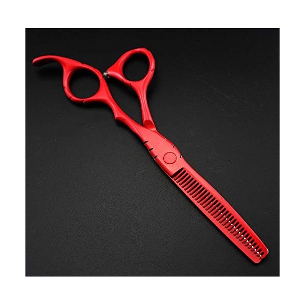 ciseaux de coiffeur Ciseaux De Coupe De Cheveux, 6 Pouces Professionnel Japon 440c Coupe Rouge + Ciseaux De Cheveux Amincissa