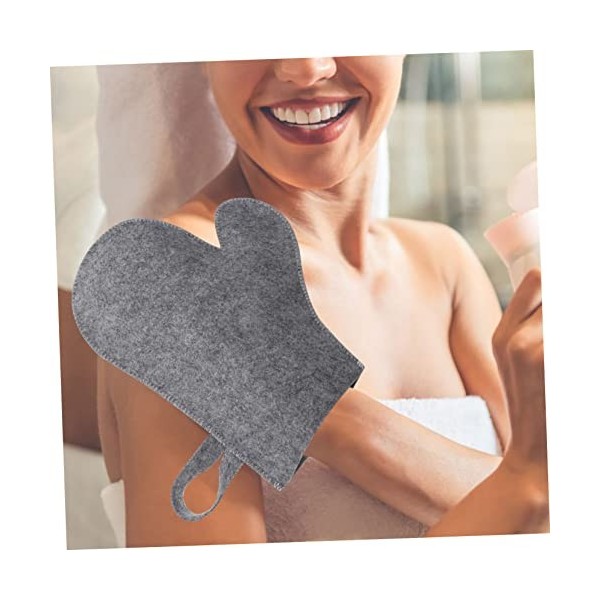 VducK 2pcs Gants de sauna en feutre Serviettes de bain grises Épurateur de nettoyage Épurateurs de dos en feutre blanc Servie