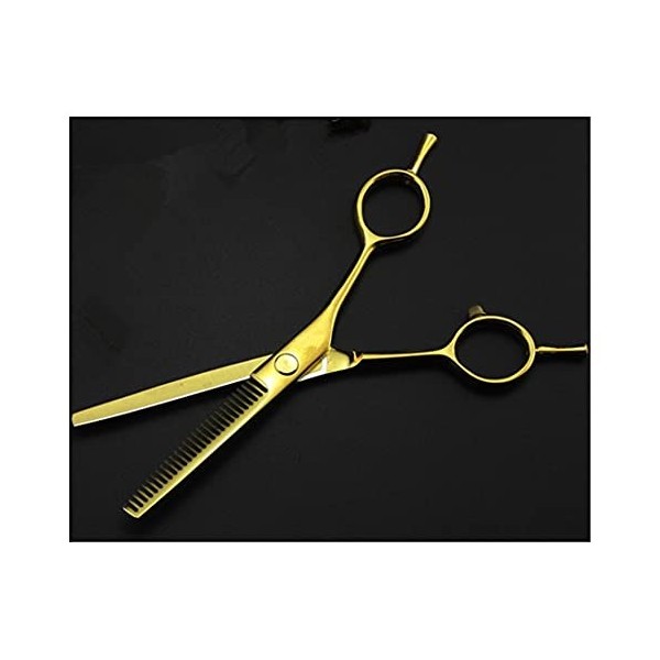Ciseaux de coupe de cheveux de coiffure à deux queues en or de 5,5 pouces, amincissement des cheveux, ciseaux de coupe de che