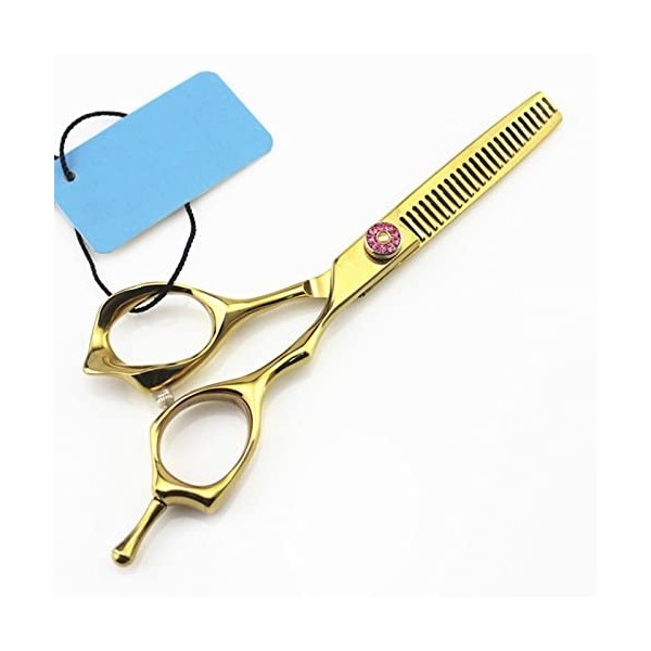 Ciseaux de coupe de cheveux, professionnels 440c 5 pouces dorés petits ciseaux à cheveux Salon de maquillage ciseaux à sourci