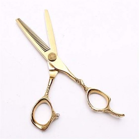 Ciseaux de coupe de cheveux, 5,5" 440C couleur or, ciseaux de coupe, ciseaux amincissants, fournitures de coiffure, ciseaux p...