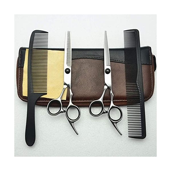Ciseaux de coiffure, ciseaux de coiffure avec poignée rotative 14 cm 15,2 cm avec ciseaux de poche pour salon de coiffure ou 