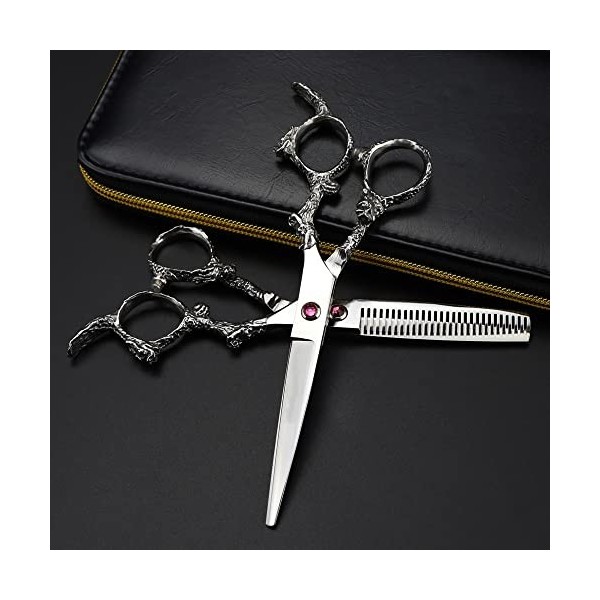 ciseaux de coiffeur Ciseaux De Coupe De Cheveux, 6 Pouces Professionnel Japon 440c Acier Argent Dragon Poignée Ciseaux De Che