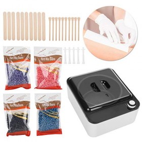Machine à cire, kit de chauffe-cire 160°F à 240°F 500 ml avec 4 paquets de cire pour les sourcils pour les aisselles pour les