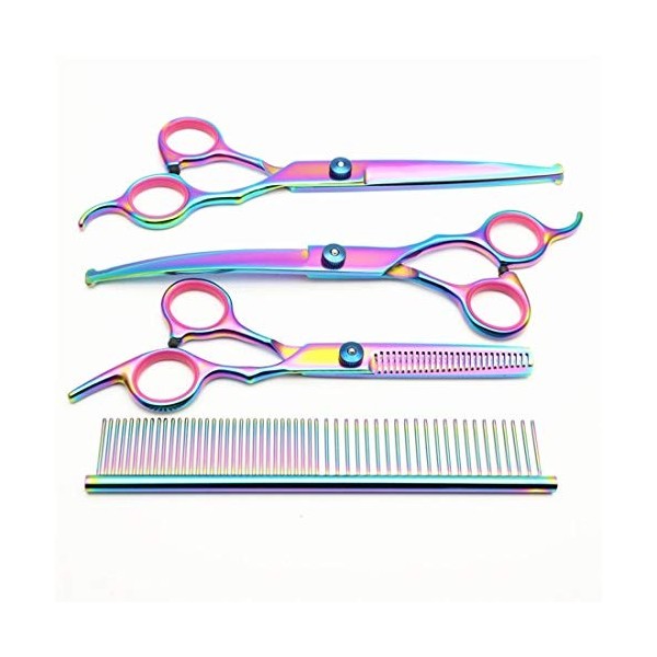 Outils de coupe des cheveux Cisailles à plier/Cisailles droites/Ciseaux dentaires/Peigne/Sac en cuir/Lingettes denvoi Cise