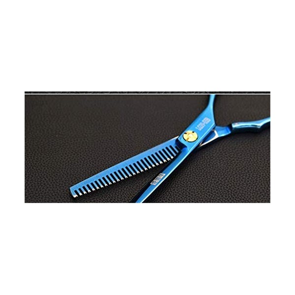 DIHAO Ciseaux à Cheveux de Coiffure Coiffeur Professionnel Bleu Ciseaux à Coupe Plate en Option Outils de Coiffure de Coiffur