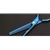 DIHAO Ciseaux à Cheveux de Coiffure Coiffeur Professionnel Bleu Ciseaux à Coupe Plate en Option Outils de Coiffure de Coiffur