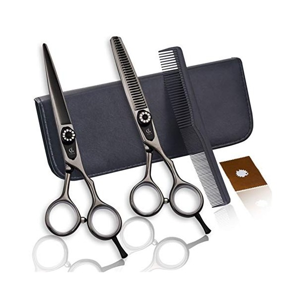 Coiffure Ciseaux cheveux Ciseaux Kit cheveux coupe de cheveux Kit professionnel for Barber Stylist 5.5 pouces