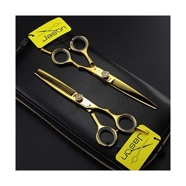 LUCHONG Professionnel Ciseaux De Coiffure 5.5 6.0 Pouces dor Set Design Ergonomique en Acier Au Japon Idéal pour Les Débutan