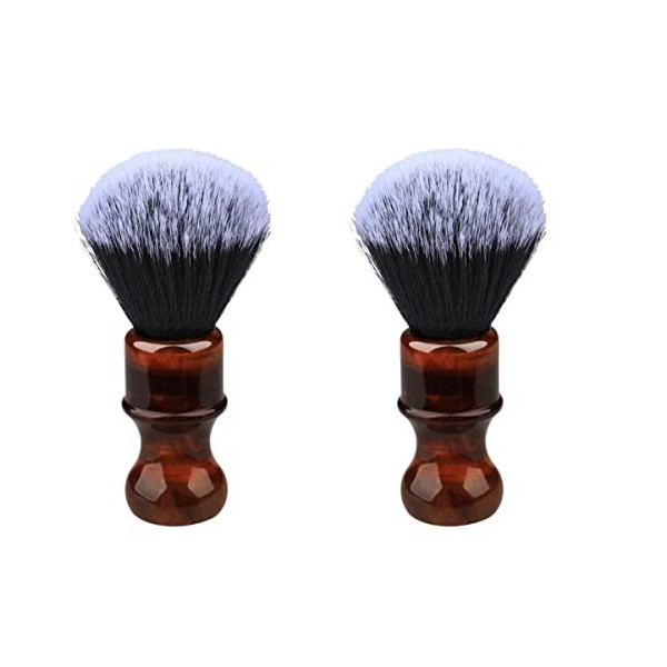 FRCOLOR 2 Pièces Brosse à Cheveux Brosse De Salon De Visage Blaireaux En Bois Blaireau De Barbier Brosse Plumeau Visage Blair