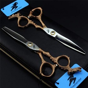 Ciseaux De Coupe De Cheveux Set - 6.0" Ciseaux De Coiffure Ciseaux Dilution Toilettage Styling Haut De Gamme Tyran dor en Ac