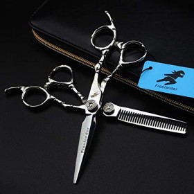 6.0" Ciseaux de Coupe de Cheveux Set - Ciseaux Coiffure Dilution Styling Shears Toilettage Kit en Acier Inoxydable - Salon Pr