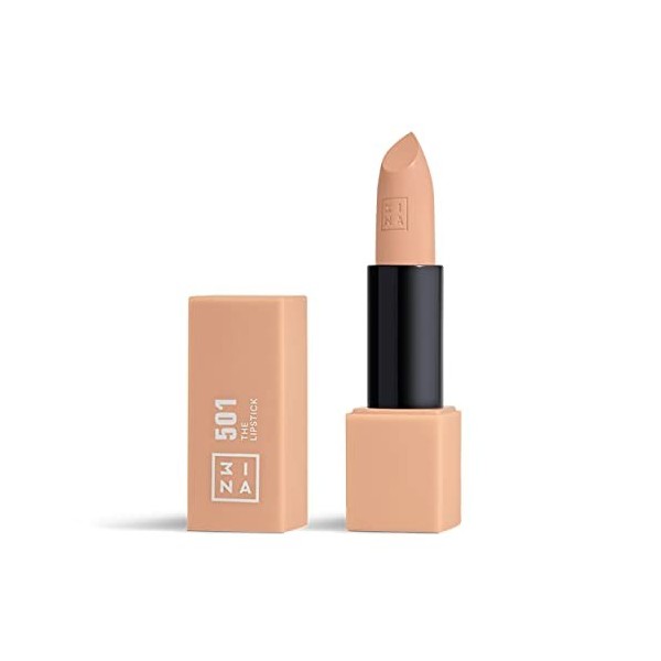 3INA MAKEUP - The Lipstick 501 - Beige - Rouge à Lèvres Beige avec Vitamin E et Beurre de Karité - Rouge à Lèvres Couleur Ult