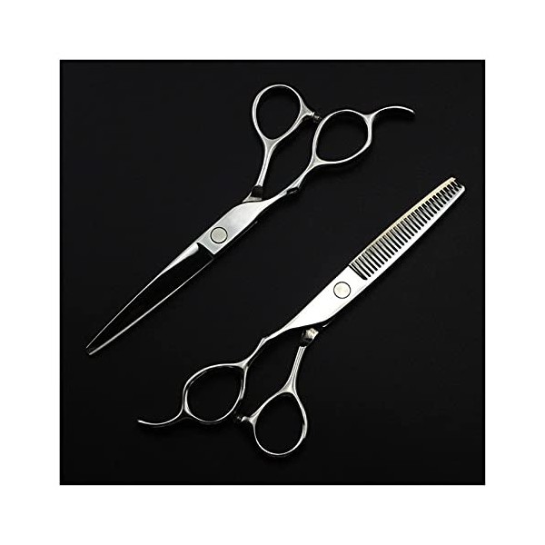 NC Ciseaux de barbier pour gaucher, Ciseaux de barbier de 5,5/6 Pouces, Cheveux clairsemés, Ciseaux de barbier Outils de barb