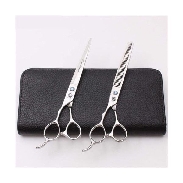 7.0 Pouces Main Gauche Coiffure Ciseaux De Coiffure Set Coupe Plat Dents Ciseaux Amincissants Ciseaux Professionnel Lumière V