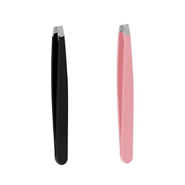 VANGLI Tweezers 2PCS Tweezers Eyebrow Tweezer Set Stainless Professional Eye Lashes Extension Tweezers Eyebrow Tongs Scissors