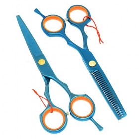BECCYYLY Ciseaux à Cheveux 5.5 Pouces Bleu Professionnel Coupe De Cheveux Outil De Coiffure Ciseaux De Coiffure Set Ciseaux À