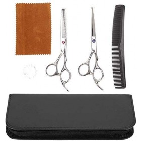 Jeu de coiffure Kit de coupe professionnelle cheveux, Outils de cheveux Dilution Ciseaux avec coupe de cheveux peigne sac en 
