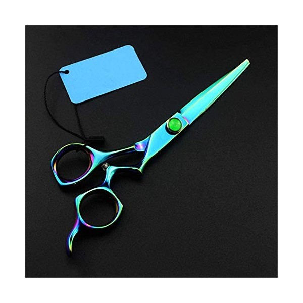 Jeu de coiffure Ciseaux professionnels de cheveux perle verte 6 pouces makas de coiffure de coupe coupe ciseau ciseaux aminci