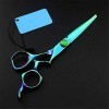 Jeu de coiffure Ciseaux professionnels de cheveux perle verte 6 pouces makas de coiffure de coupe coupe ciseau ciseaux aminci