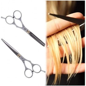 Jeu de coiffure Coupe Dilution Styling Ciseaux cheveux Ciseaux coiffure en acier inoxydable dents de plat régulier Lames