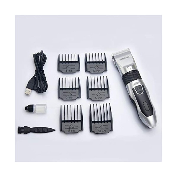 Électrique Tondeuse Professionnelle Multi-Fonctionnelle Tondeuse À Cheveux Rechargeable sans Fil avec 6 Guide Peignes Deux Mo