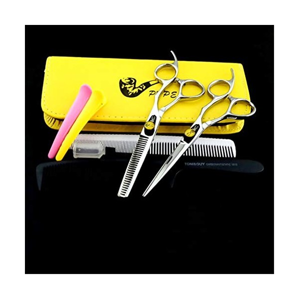 LUCHONG De Haute Qualité en Acier 5.5 6.0 Ciseaux De Coiffure Professionnel Combinaison Kit Solide Et Durable pour Méticuleux