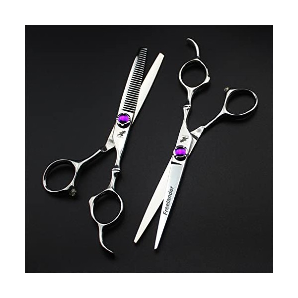 KOAIEZ Ensembles De Ciseaux De Coupe De Cheveux De 6,0 Pouces Argent , Ciseaux De Coiffure De Coiffeur en Acier Inoxydable, 