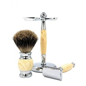 LBFXQ Réglage Manuel De Sécurité Rasoir, Poignée en Bois Massif, Double Face Vintage, Rasage Eco Friendly Feel Confortable Fa