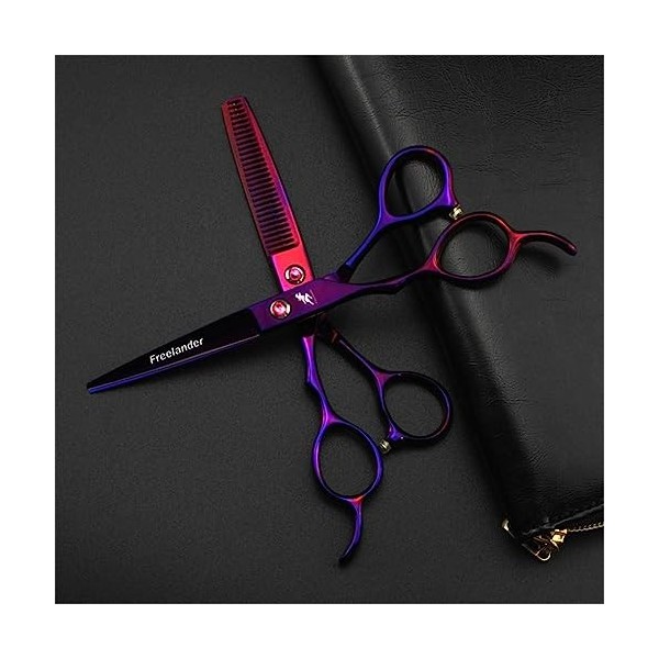 LLaviD Ensemble de Ciseaux de Coiffeur pour Main Gauche, Ciseaux de Coiffure Professionnels de 6,0 Pouces, Outil de Coupe et 