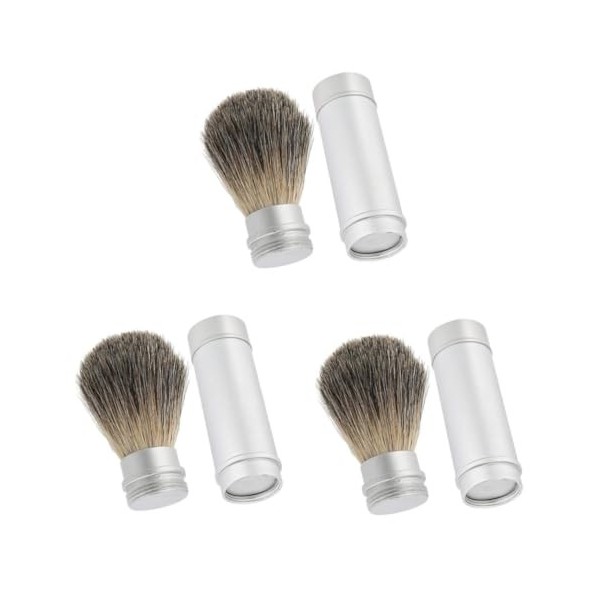 FRCOLOR Lot de 3 blaireaux de rasage pour homme - Blaireau teinté - Blaireau de rasage pour homme - Blaireau de rasage pour h