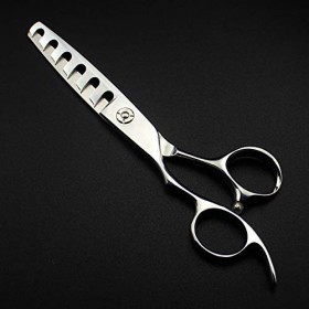 Ciseaux de coupe de cheveux, 6 professionnels 440c 6 dents ciseaux de cheveux coupés pour gauchers coupe de cheveux de bar Ra...