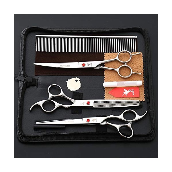 XJST Coiffeurs Professionnel Cisses de Coiffure de 7,0 Pouces Ciseaux de Coiffure de Coiffure, kit de Coupe de Cheveux avec P