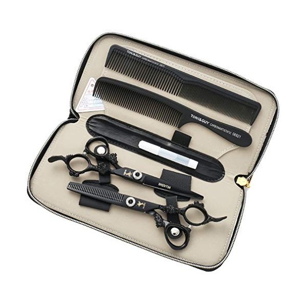 Ciseaux De Coiffure Set 6,0 Pouces 17 CM, Coiffure 440C en Acier Inoxydable Barber Shears- Lumière Et Sharp avec Arbre Réglab