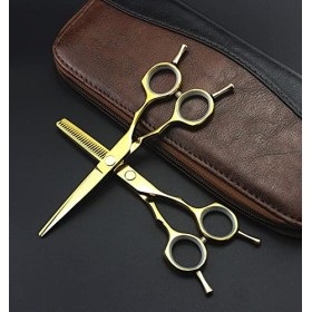 Ciseaux de coupe de cheveux, 440c 5,5 pouces, ciseaux à deux queues symétriques, ciseaux amincissants, ensemble de ciseaux de
