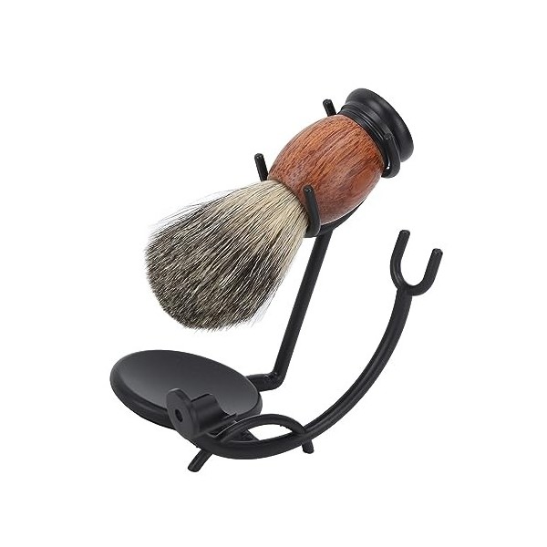 Ensemble Doutils de Rasage de Barbe, Support de Rasoir, Bol de Savon de Rasage, Tissu Daffûtage, Brosse à Barbe pour Salon