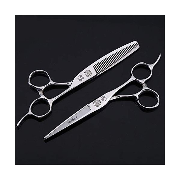 Barber Coupe De Cheveux Ciseaux Set 6 Pouces, Salon De Coiffure Ciseaux 440C Ciseaux Droits en Acier Inoxydable Et Ciseaux De