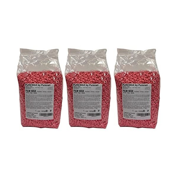 Perles de cire ROSE à épiler pelable 3 sachets de 800gr+200gr GRATUIT-soit 3 x 1KG-Livraison Gratuite TOP PROMO