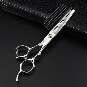 Ciseaux de coupe de cheveux, ciseaux de cheveux amovibles professionnels en acier JP440c de 6 pouces avec peigne coupe de che