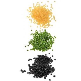 BeautyfulCenter | Purewax | Perles de cire à épiler pelable couleur mixte : Noir, Vert et Jaune Miel, épilation sans bande - 
