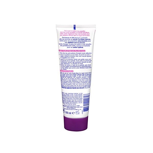 Nair - Crème Dépilatoire - Aisselles & Bikini - Formule Hydratante - Tube 100 ml et spatule - Lot de 2