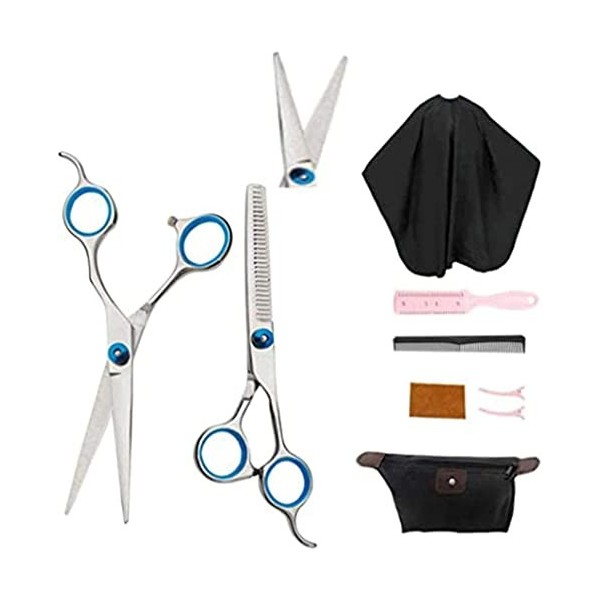 Kit de ciseaux de coiffure Kits de ciseaux de coupe de cheveux 9 pièces ensemble de ciseaux de coiffure ciseaux amincissants/