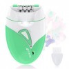 Epilateur Electrique Femme, Épilateur Facial Sans Fil de cheveux avec Lumière LED, green