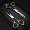 Ciseaux De Coupe De Cheveux, 6 Pouces Professionnel Japon 440c Acier Jaune Gem Ciseaux De Cheveux Coupe Outils De Coiffeur Co