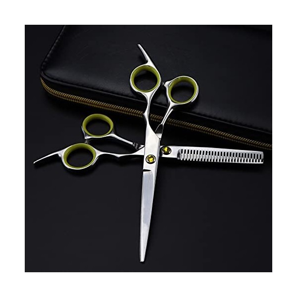 Ciseaux De Coupe De Cheveux, 6 Pouces Professionnel Japon 440c Acier Jaune Gem Ciseaux De Cheveux Coupe Outils De Coiffeur Co