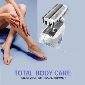 Perry Ellis Rasoir électrique pour femme | Rasoir en aluminium pour femme avec double tondeuse | Rasage doux et lisse pour to