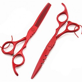 BECCYYLY Ciseaux à Cheveux 6 Pouces Rouge Ciseaux à Cheveux Professionnels Ciseaux à Cheveux de Coiffeur Outils de Ciseaux Co